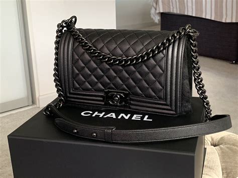 black Chanel boyfriend bag